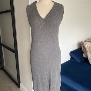 J. Crew Gray Sheath Dress Sleeveless V-Neck